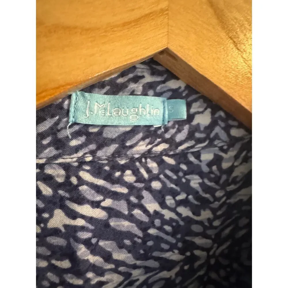 J McLaughlin blue print button down - Picture 2 of 6